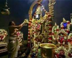 Many people believes that there is a sound of sea waves if a  person put ear on the back of the deity's image.